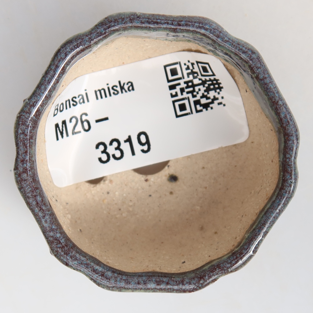 Ceramic bonsai pot, 5 x 5 x 2.5 cm, gray