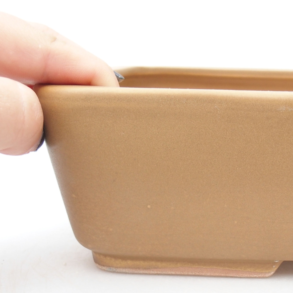 Ceramic bonsai bowl 27 x 20,5 x 7 cm, color beige