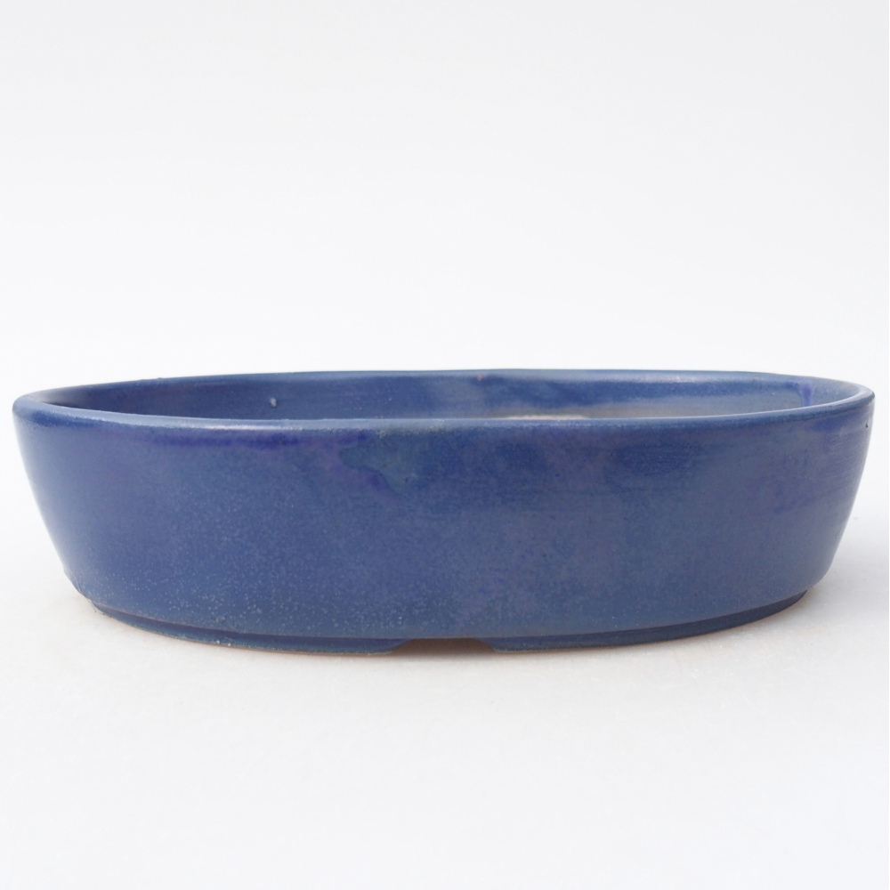 Ceramic bonsai bowl 18,5 x 13,5 x 4,5 cm, colour blue