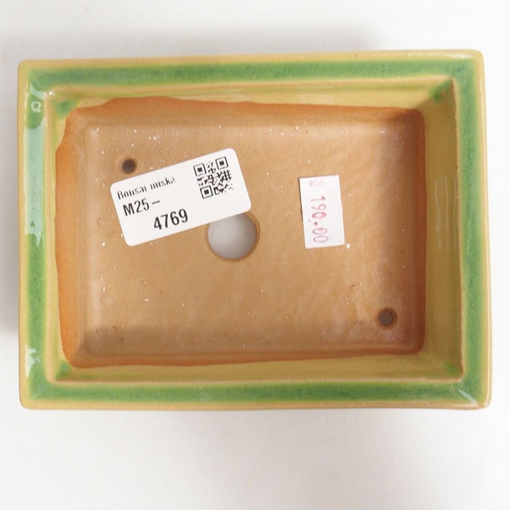 Ceramic bonsai bowl 13 x 10 x 4 cm, color green