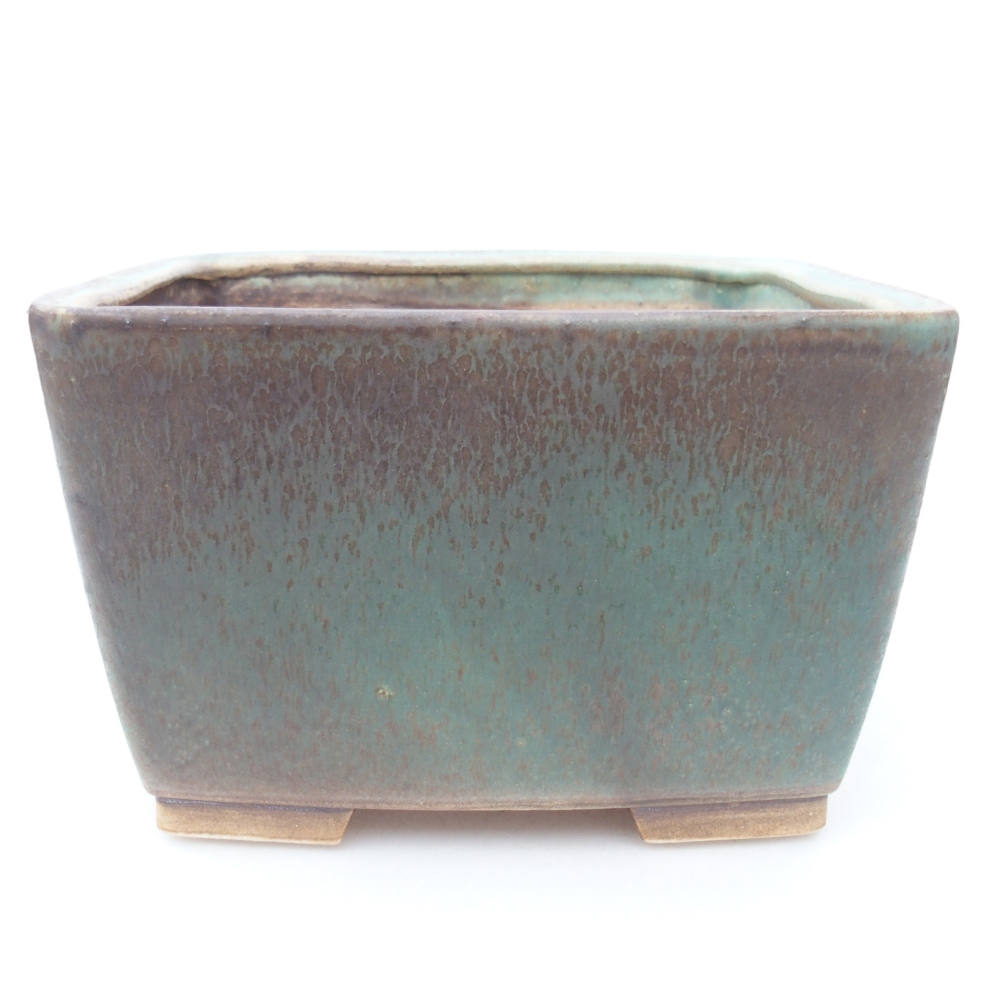 Ceramic bonsai bowl 16 x 16 x 10 cm, green