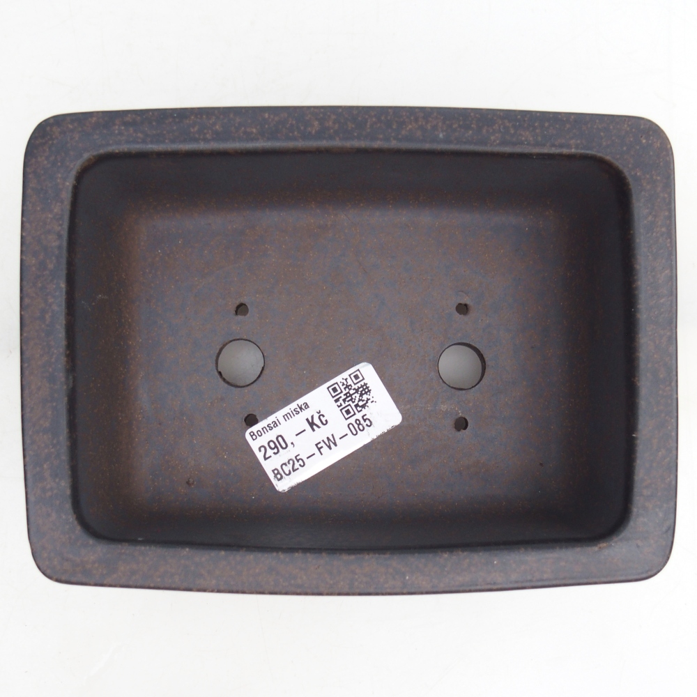 Ceramic bonsai bowl 15,5 x 11,5 x 5 cm, colour brownish ochre