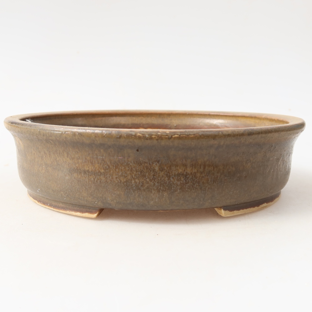 Ceramic bonsai bowl 17,5 x 16 x 4,5 cm, brown