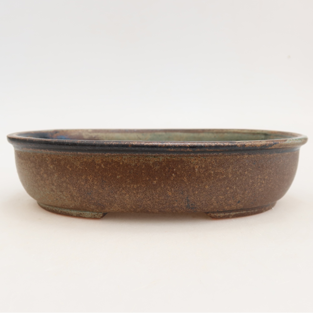 Ceramic bonsai bowl 22 x 17 x 5 cm, brown