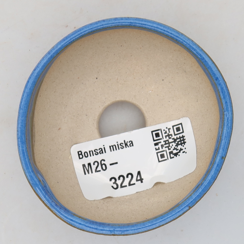 Ceramic bonsai pot, 6 x 6 x 3 cm, blue