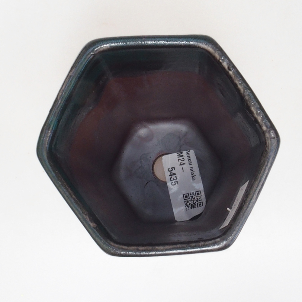 Ceramic bonsai bowl 9,5 x 8,5 x 14,5 cm, color green