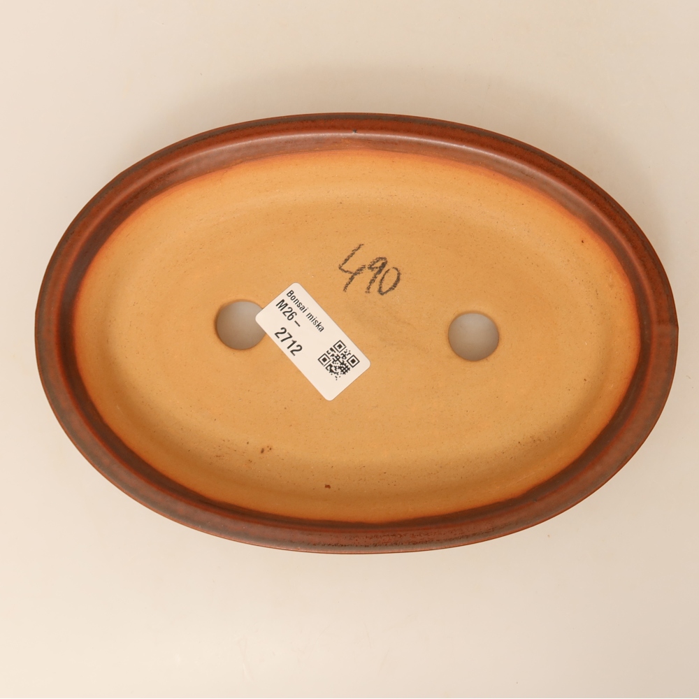 Ceramic Bowl  21 x 14.5 x 3.5 cm, brown