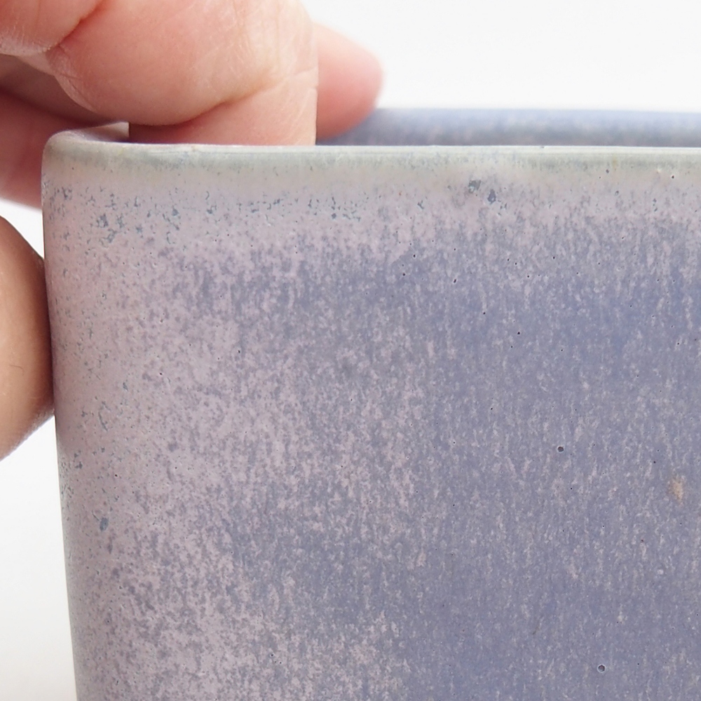 Ceramic bonsai bowl 10 x 10 x 8 cm, colour blue