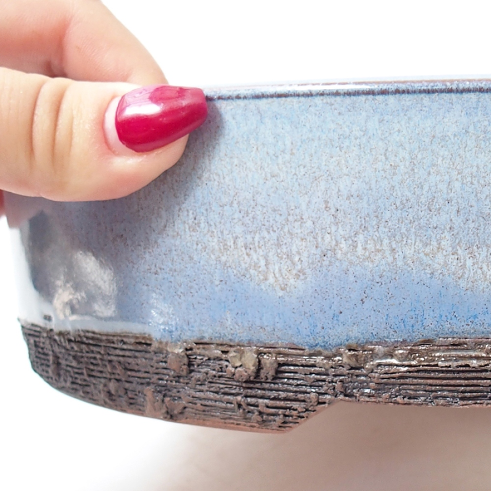 Ceramic bonsai bowl 24 x 24 x 6 cm, color blue