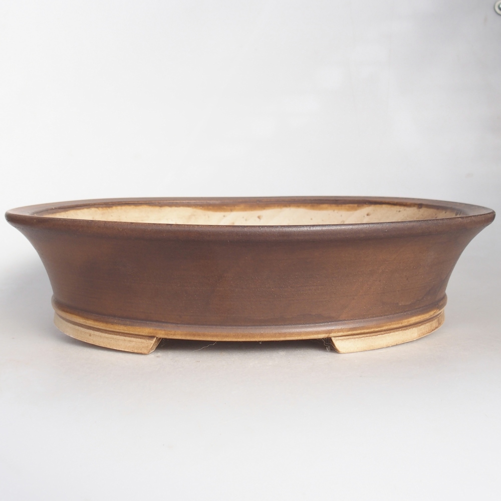 Ceramic bonsai bowl 32 x 29 x 7 cm, brown