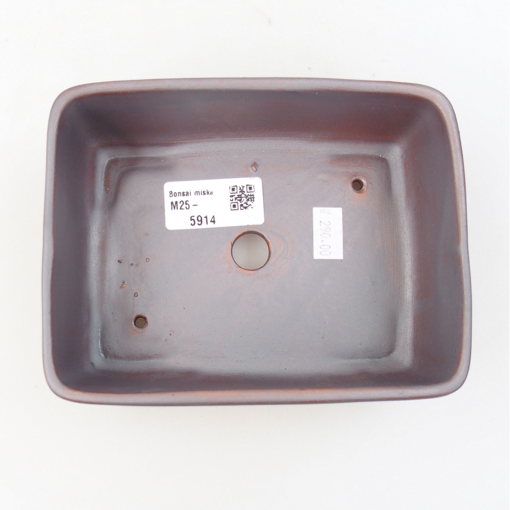 Ceramic bonsai bowl 14,5 x 11 x 5,5 cm, color metallic