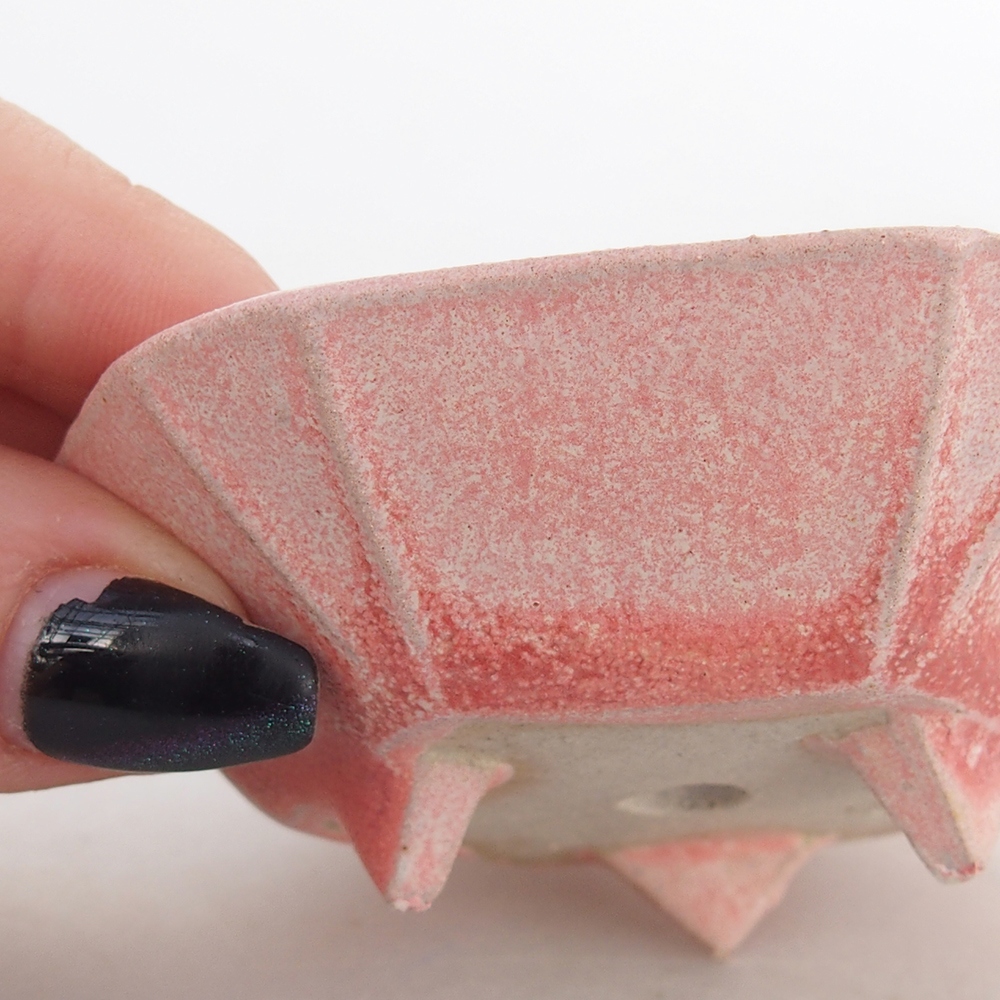 Ceramic bonsai bowl 8,5 x 8 x 2,5 cm, pink