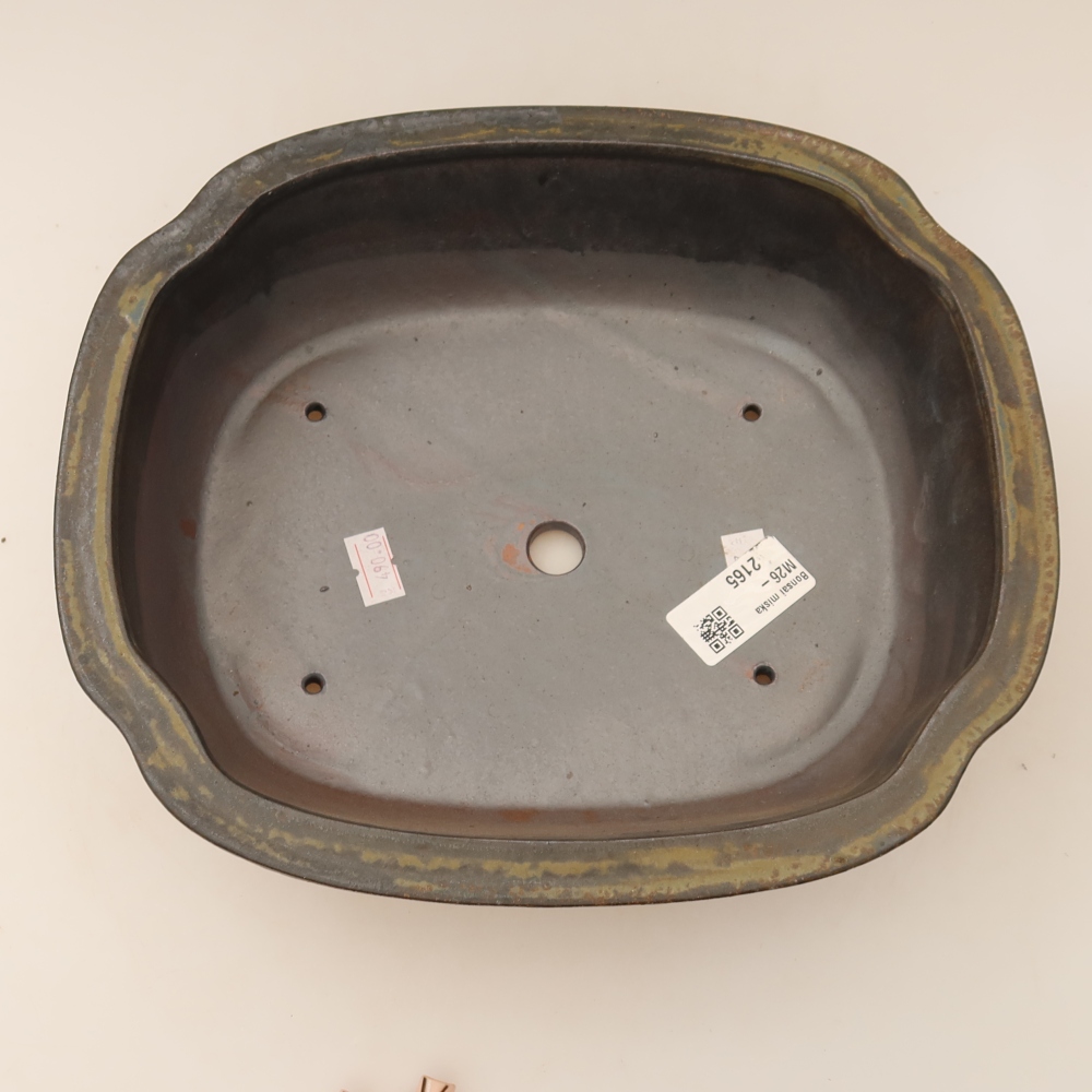 Ceramic bonsai pot, 24.5 x 21 x 7.5 cm, brown