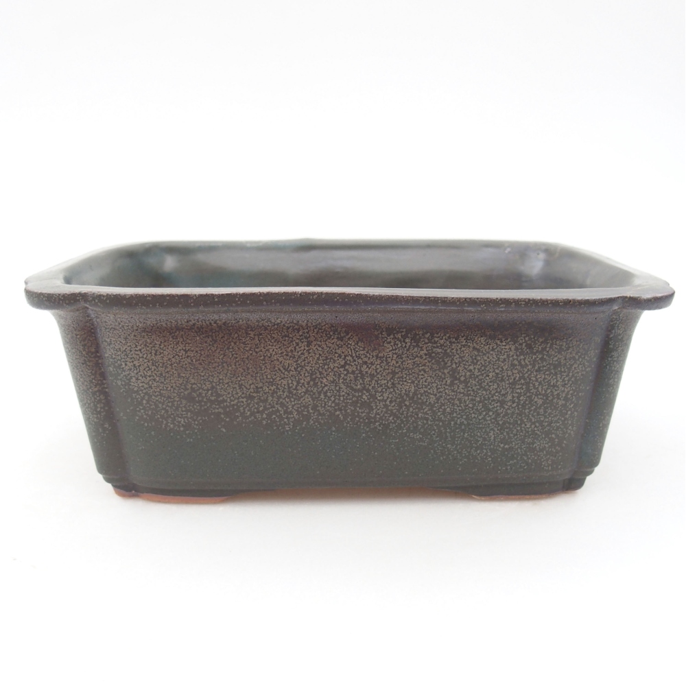 Ceramic bonsai bowl 17,5 x 12,5 x 6 cm, color gray