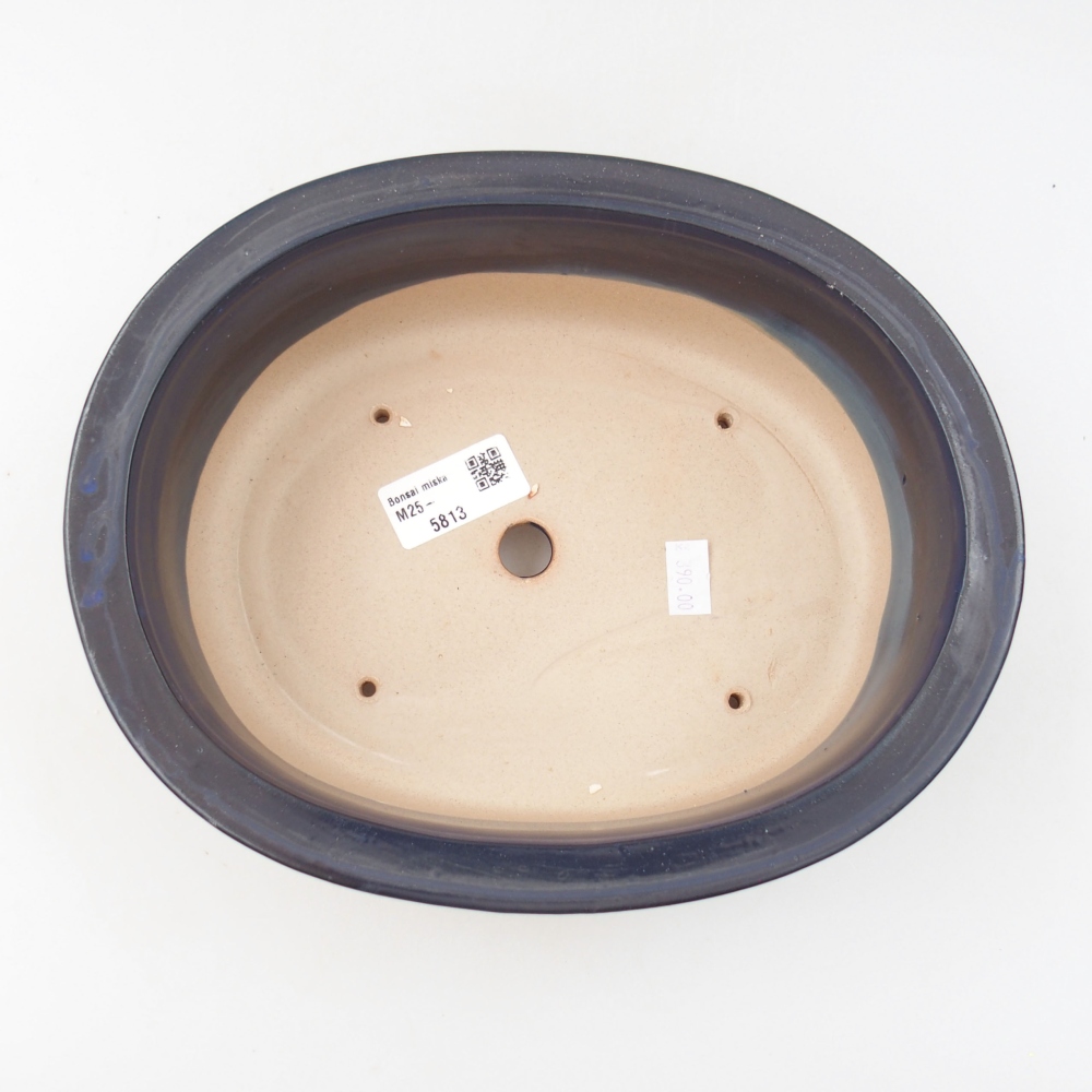 Ceramic bonsai bowl 23,5 x 19 x 8 cm, color blue