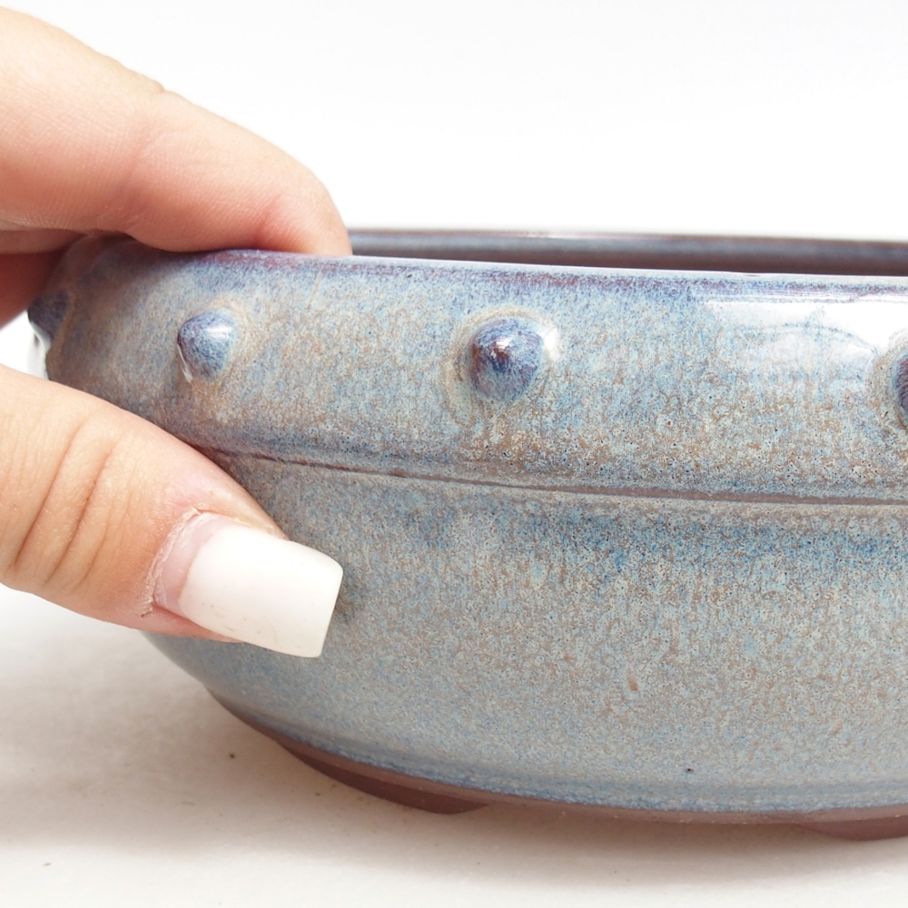 Ceramic bonsai bowl 18 x 18 x 7 cm, colour blue