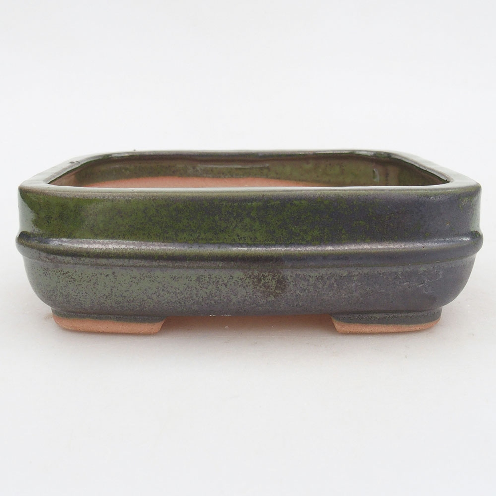 Ceramic bonsai bowl 14,5 x 12,5 x 4,5 cm, green