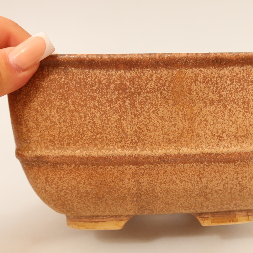 Ceramic bonsai pot, 16.5 x 16.5 x 9.5 cm, pink