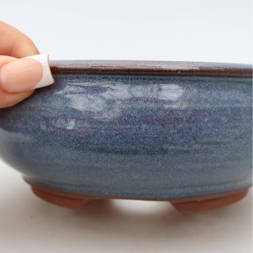 Ceramic bonsai bowl 16 x 16 x 5 cm, colour blue
