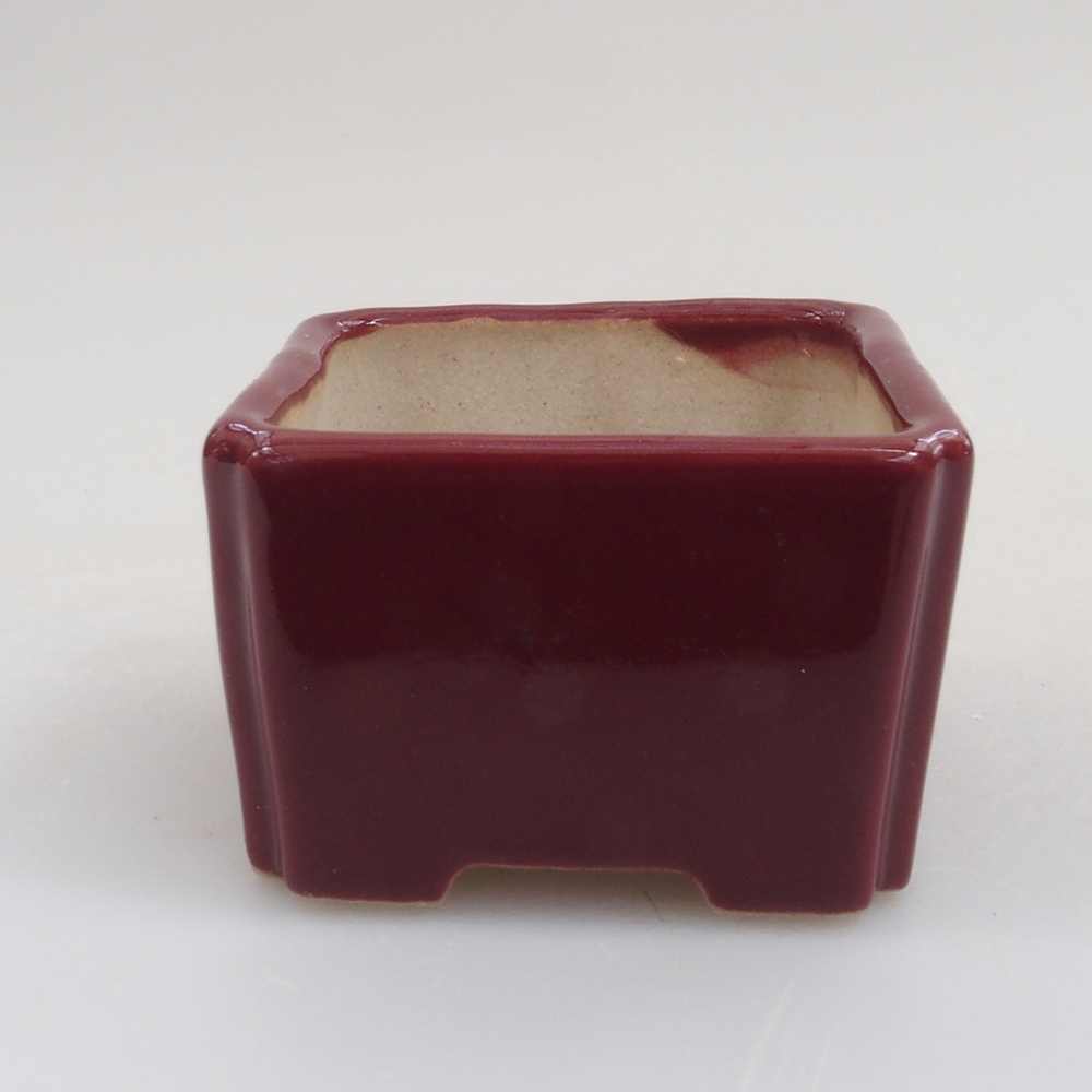 Mini bonsai bowl 4,5 x 4,5 x 3 cm, color burgundy
