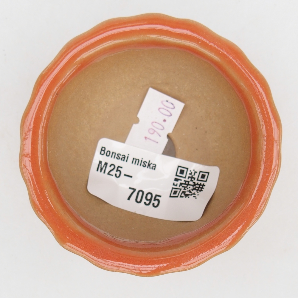 Ceramic bonsai bowl 7 x 8,5 x 3,5 cm, orange