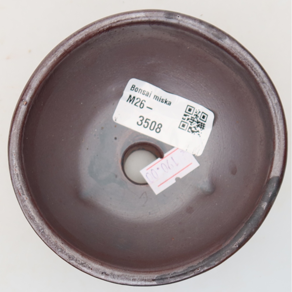 Ceramic bonsai bowl 10 x 10 x 5 cm, brown