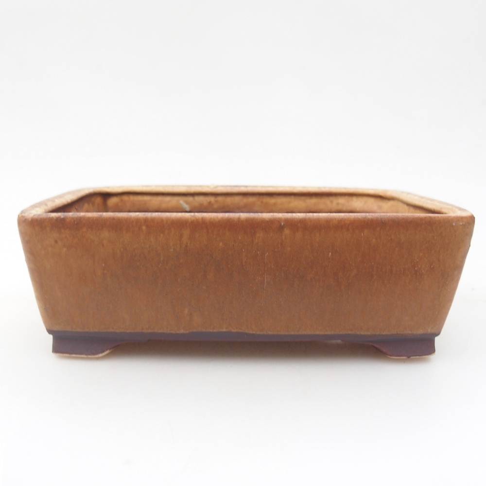 Ceramic bonsai bowl 15 x 12 x 5 cm, brown
