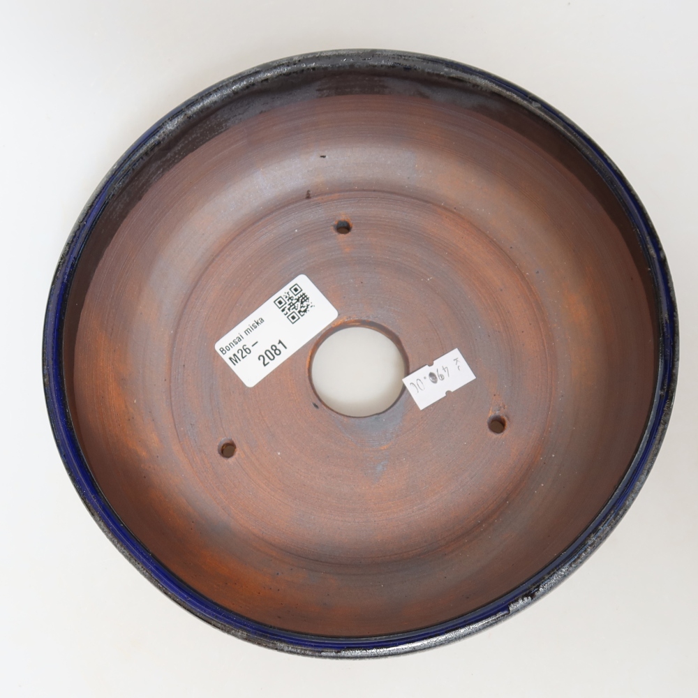 Ceramic bonsai bowl 18 x 18 x 6,5 cm, colour blue