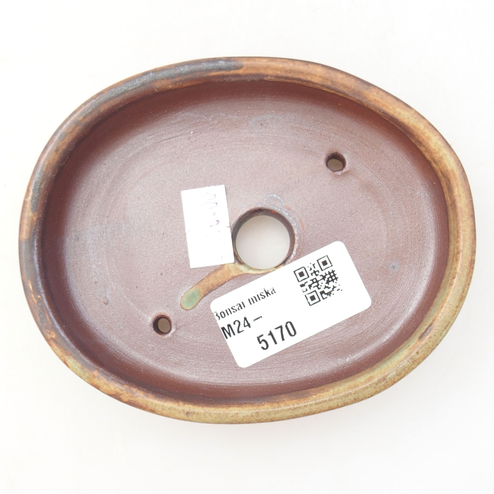 Ceramic bonsai bowl  11,5 x 9 x 2,5 cm, color green