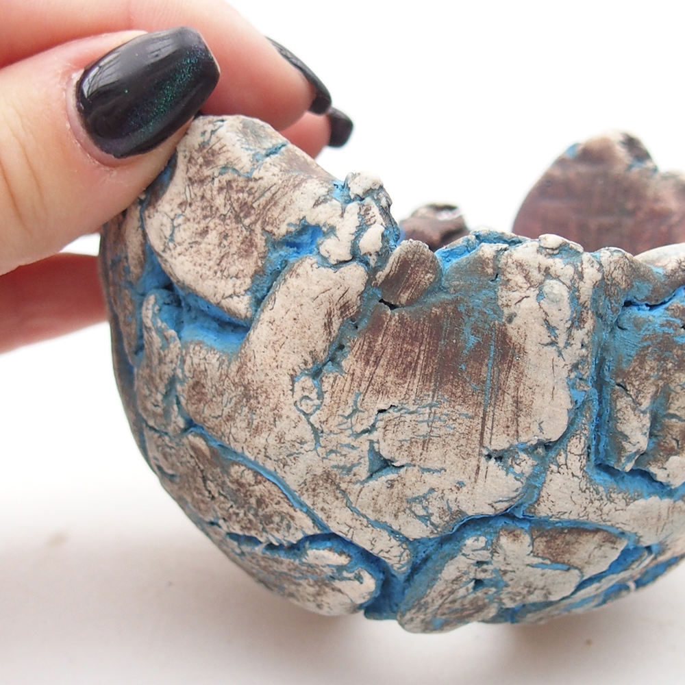 Ceramic Shell 9 x 9 x 7 cm , colour blue