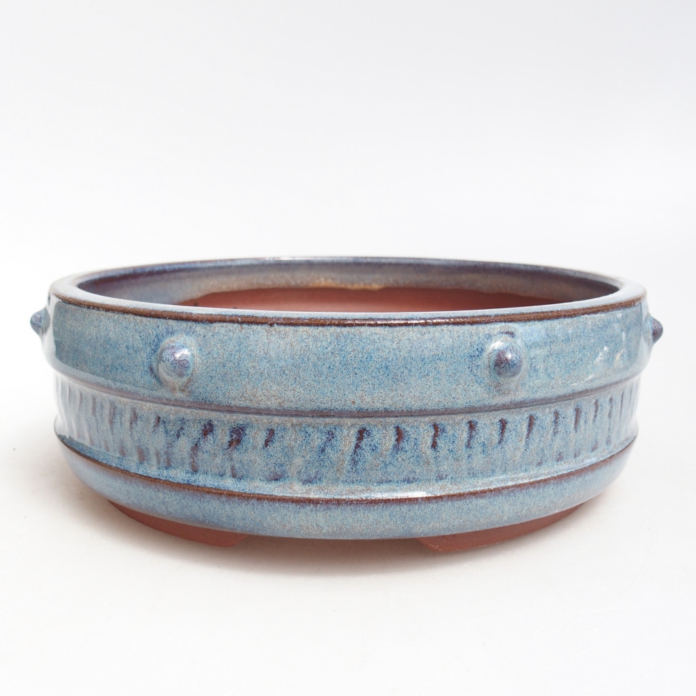 Ceramic bonsai bowl 17 x 17 x 5,5 cm, colour blue