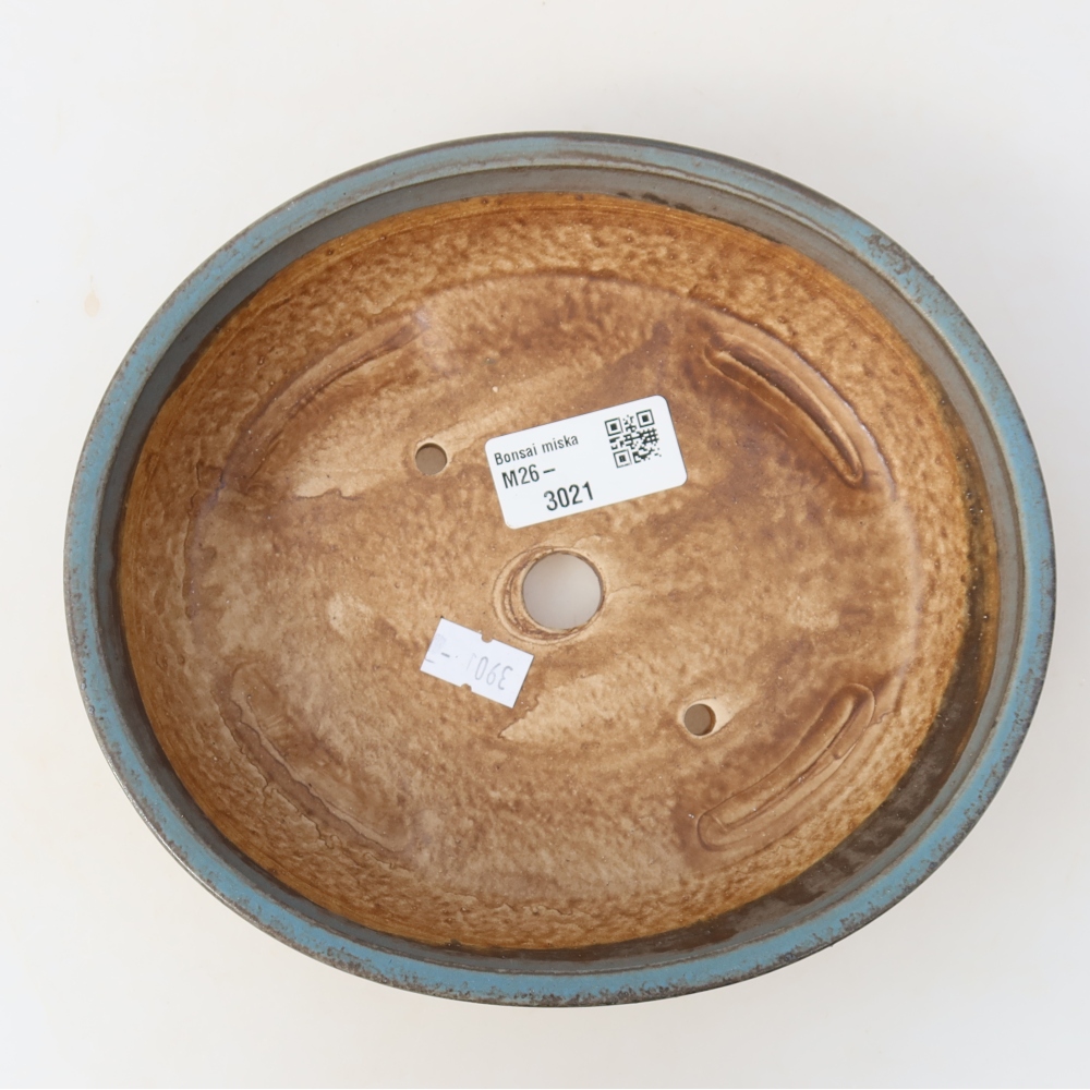 Ceramic bonsai bowl 18,5 x 16,5 x 4,5 cm, colour blue