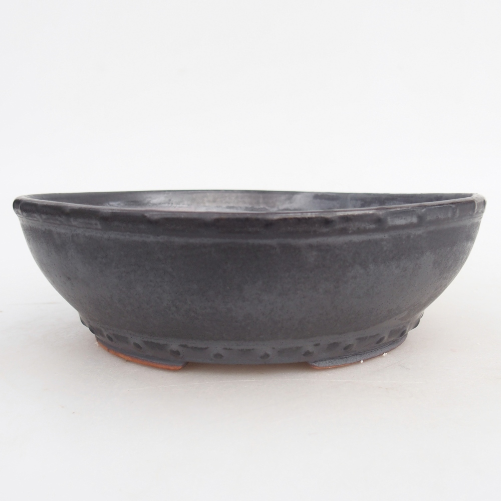 Ceramic bonsai bowl 18 x 18 x 5,5 cm, black