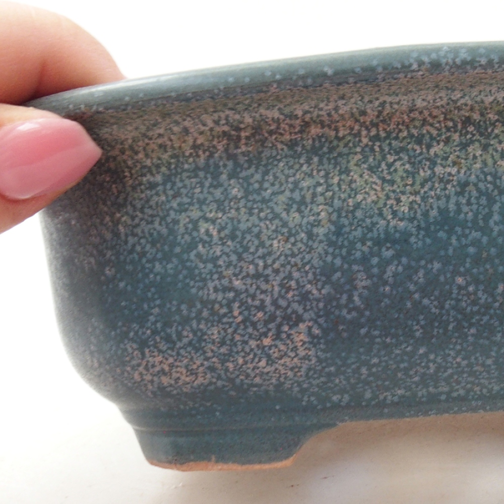 Ceramic bonsai bowl 15,5 x 12 x 5,5 cm, color blue