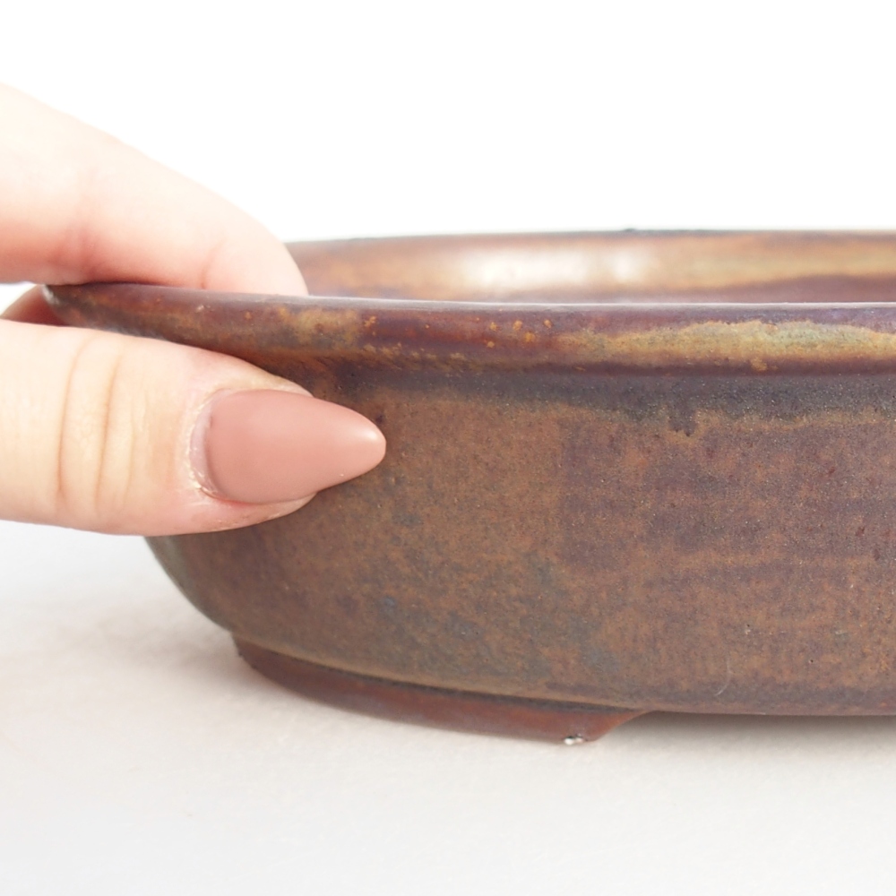 Ceramic bonsai bowl 22 x 17 x 5 cm, brown