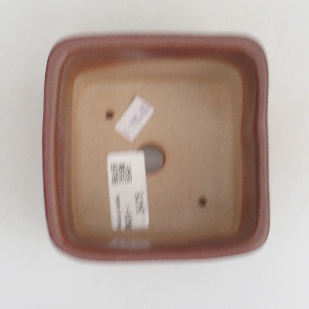 Ceramic bonsai bowl 10 x 10 x 8 cm, color brown