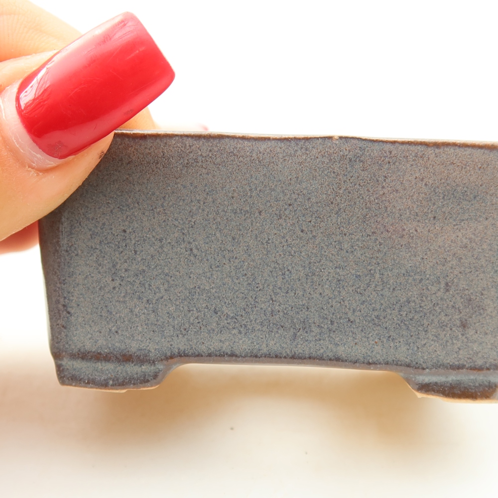 Ceramic bonsai pot, 6.5 x 5.5 x 3.5 cm, gray