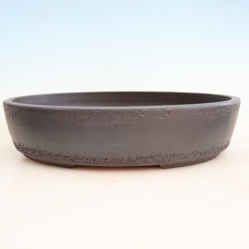 Ceramic bonsai pot, 37.5 x 30.5 x 8 cm, brown