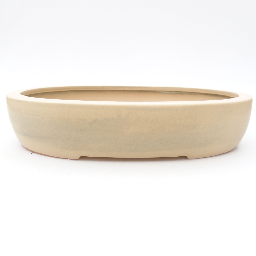Ceramic bonsai bowl 26,5 x 21 x 5,5 cm, color beige