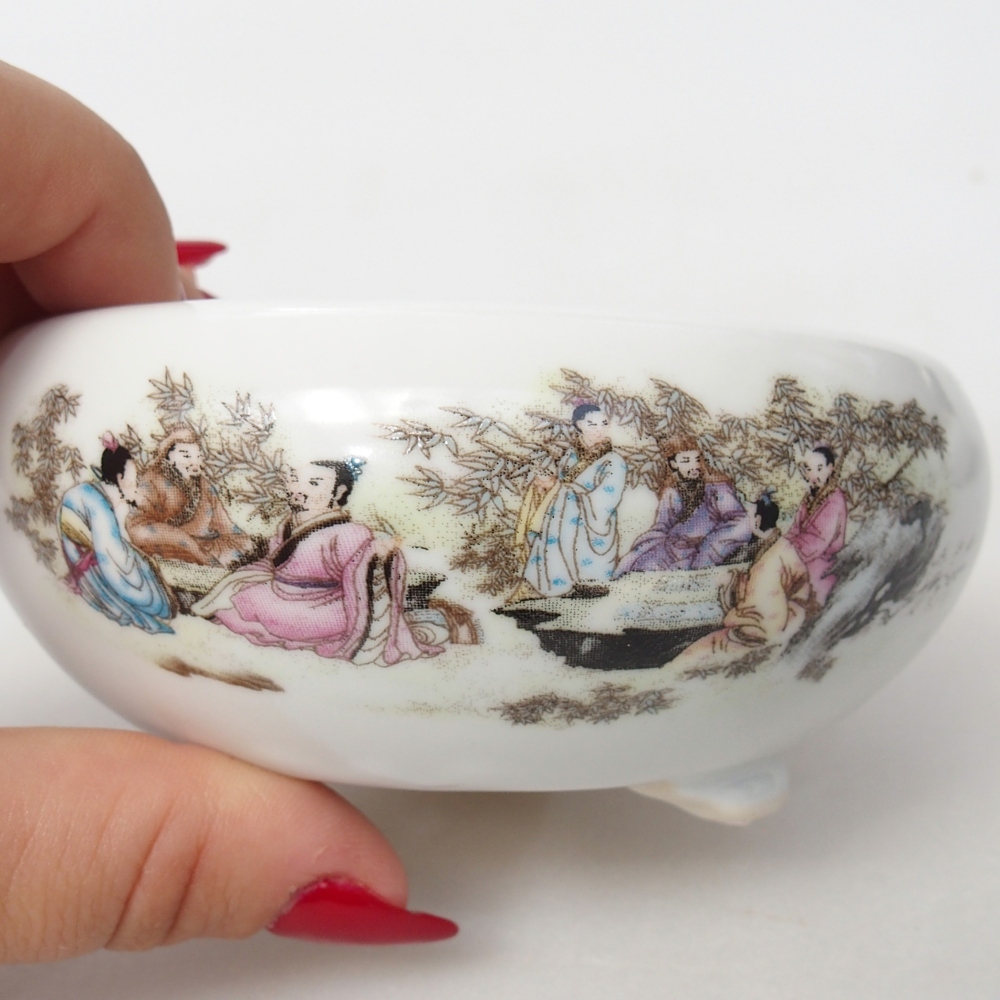 Ceramic bonsai bowl 10 x 10 x 5 cm, colour white