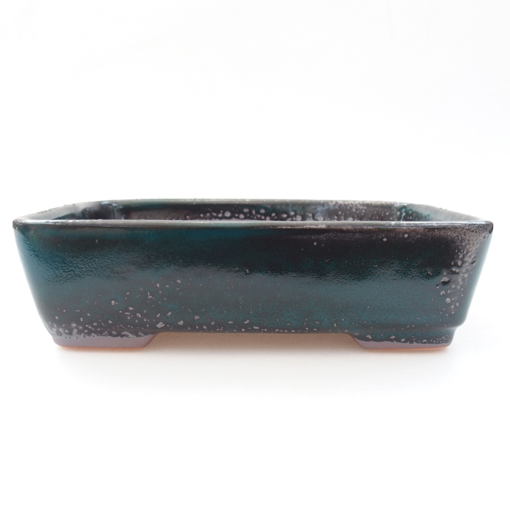 Ceramic bonsai bowl 18 x 13 x 5 cm, color green