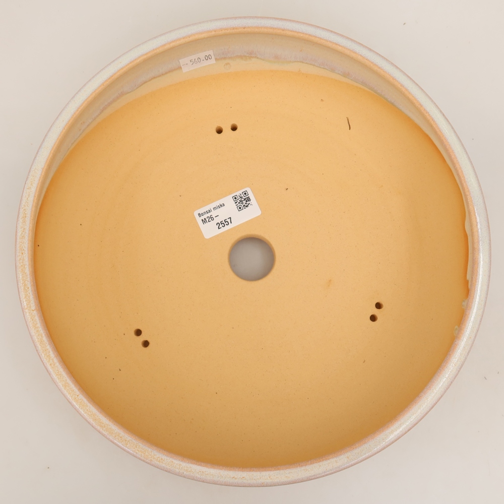 Ceramic bonsai pot, 27 x 27 x 6.5 cm, beige