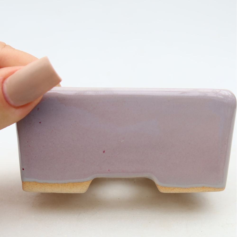 Ceramic bonsai pot, 8.5 x 7 x 4 cm, purple