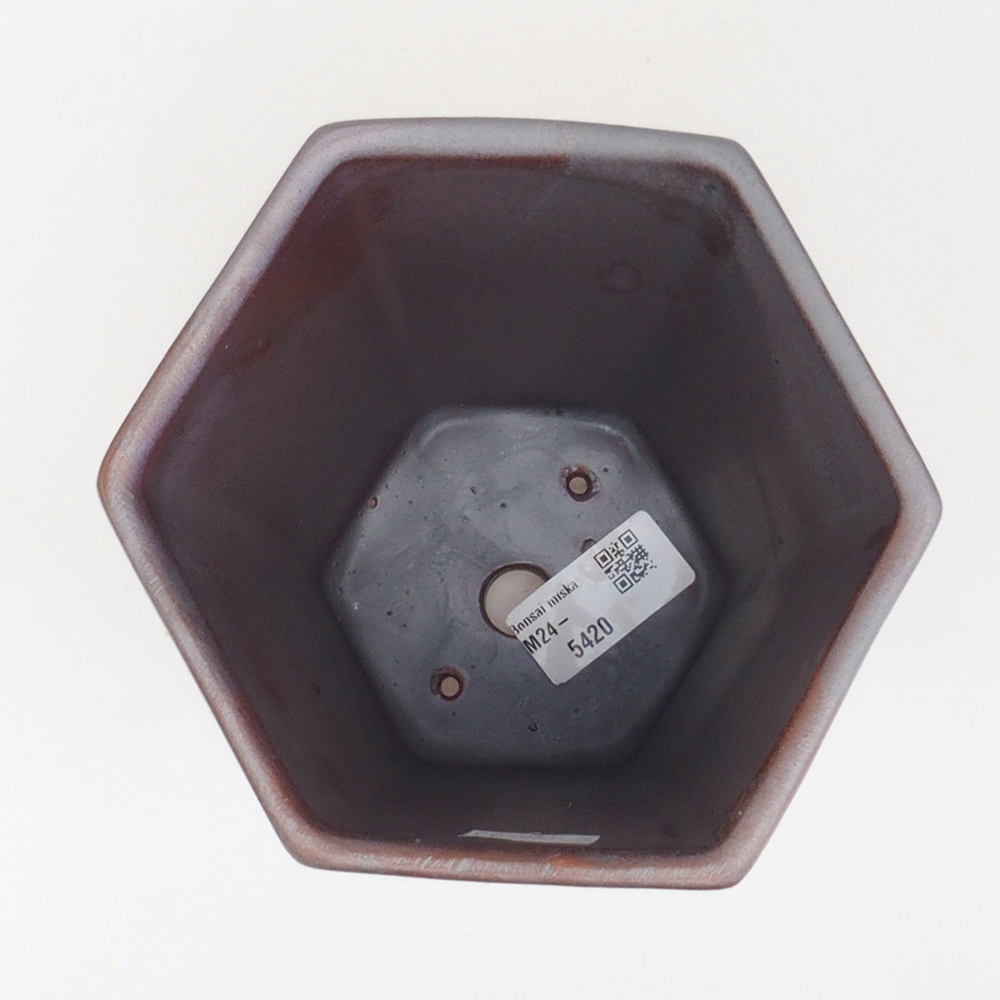 Ceramic bonsai bowl 12,5 x 11,5 x 16,5 cm, color metallic
