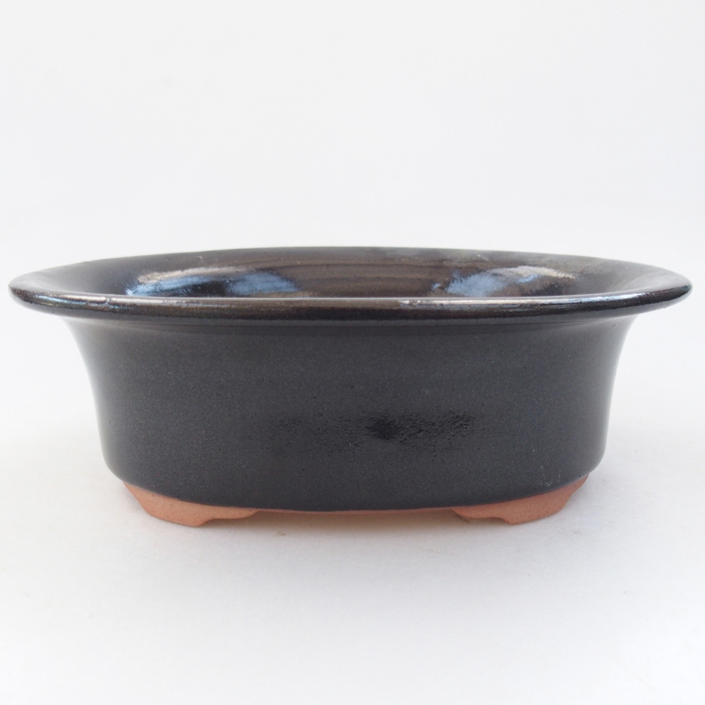 Ceramic bonsai bowl 19,5 x 15,5 x 6,5 cm, black