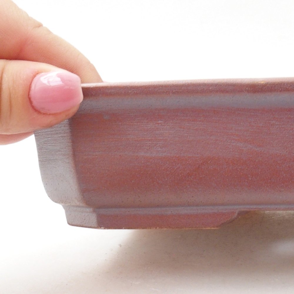 Ceramic bonsai bowl 18 x 13,5 x 5 cm, color brown