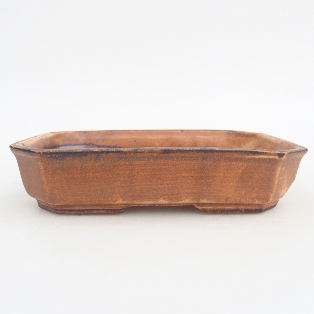 Ceramic bonsai bowl 18,5 x 13,5 x 4,5 cm, brown