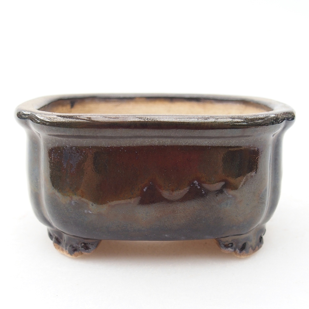 Ceramic bonsai bowl 7,5 x 7 x 4 cm, color black