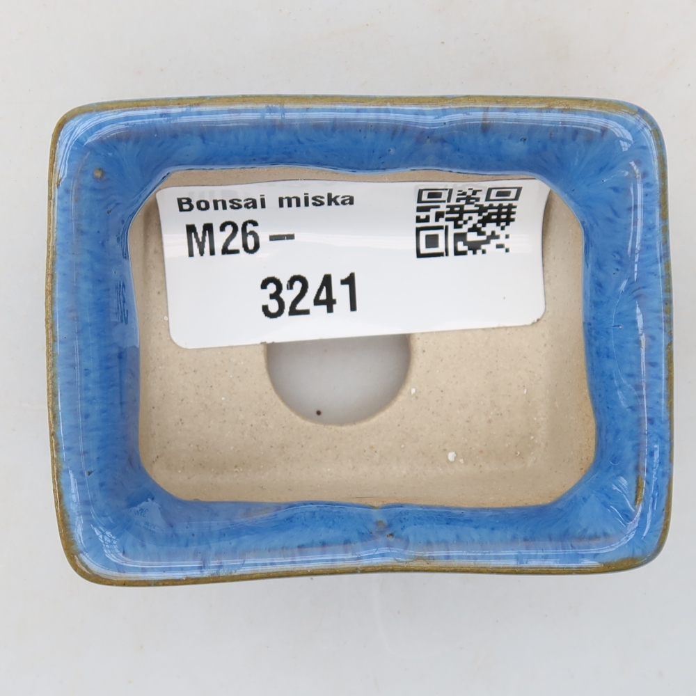 Ceramic bonsai pot, 6 x 4.5 x 2.5 cm, blue
