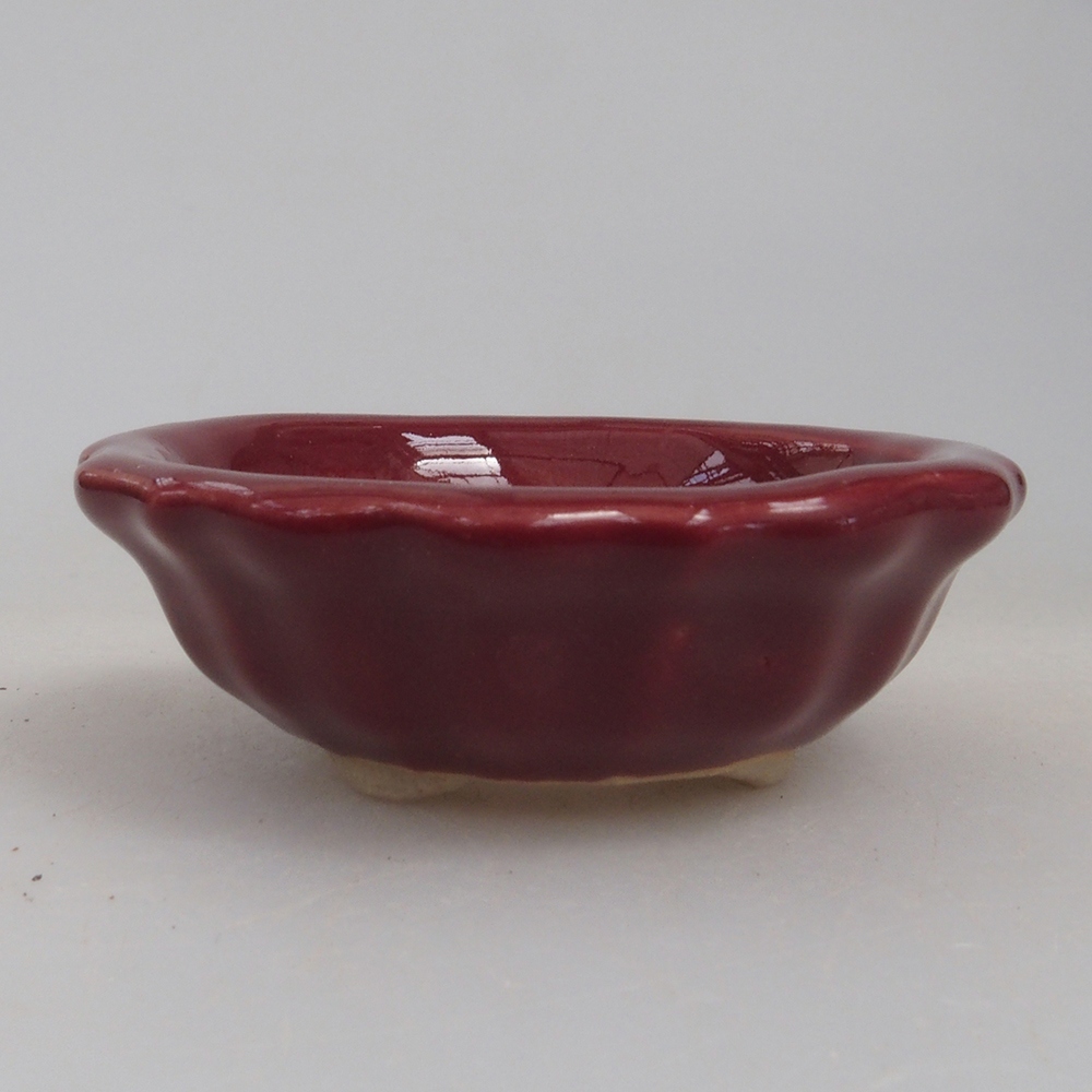 Mini bonsai bowl 5 x 5 x 1,5 cm, color burgundy